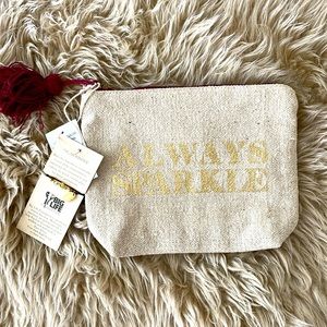 NWT “Always Sparkle” Quagga Green Label makeup / mini bag with leaf